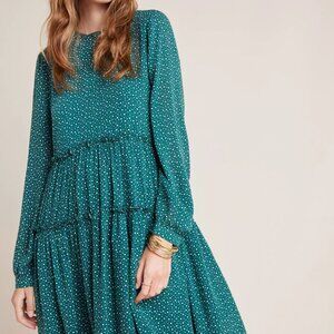 Elegant Green Polka Dot Dress